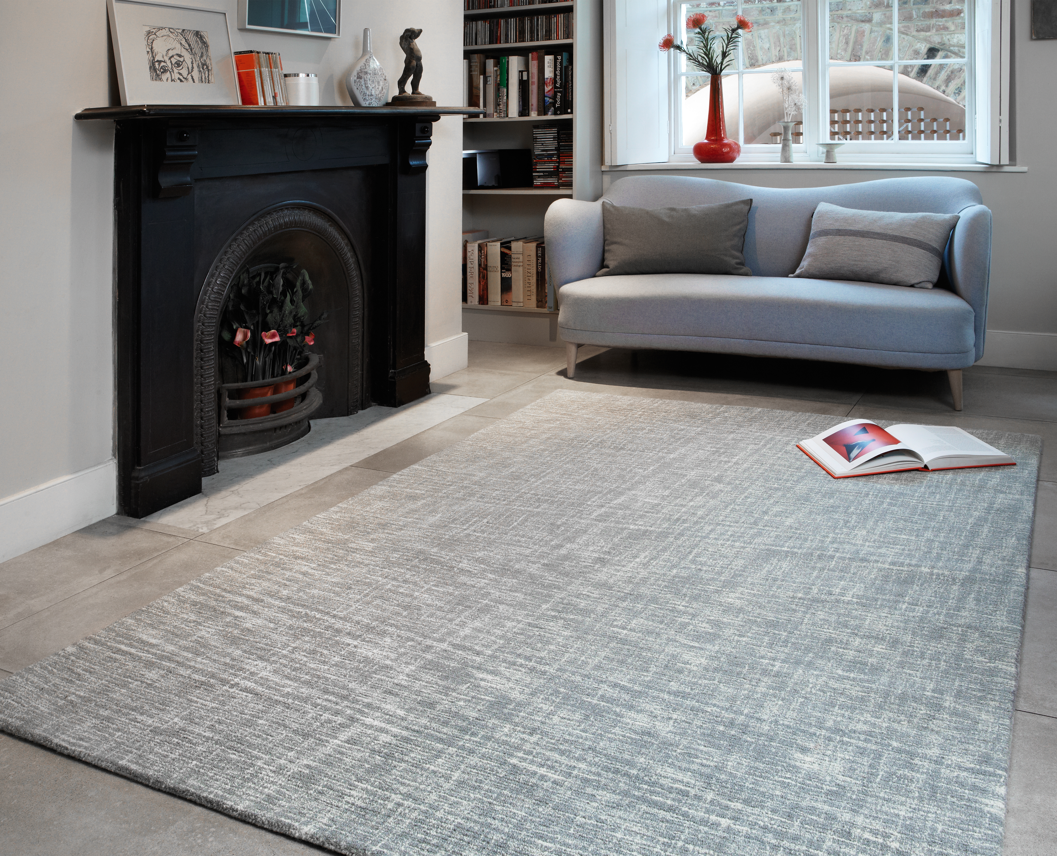 Tweed Rug Silver Grey